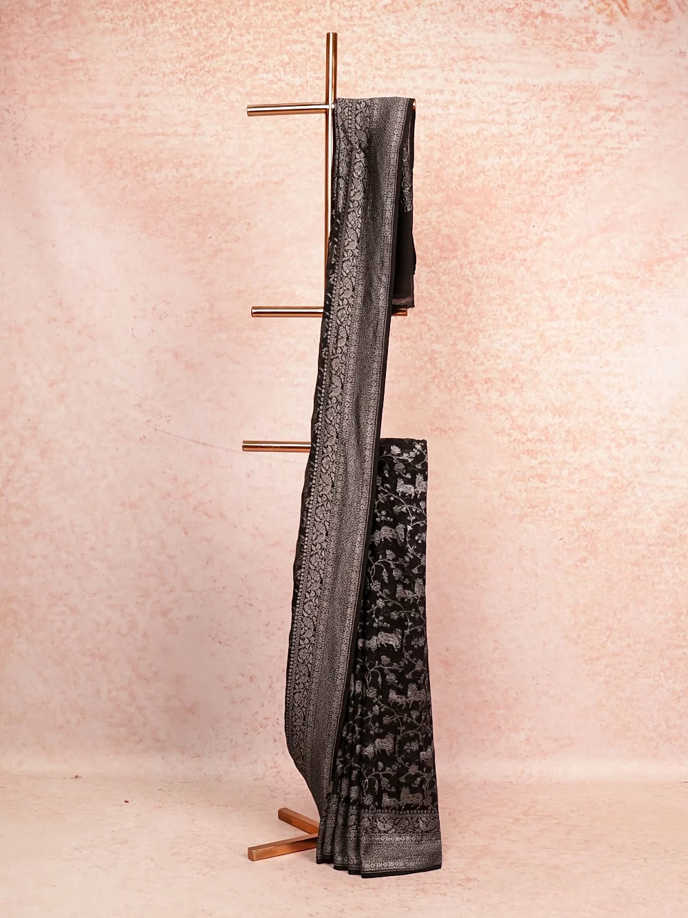 Black Crepe Banarasi Saree