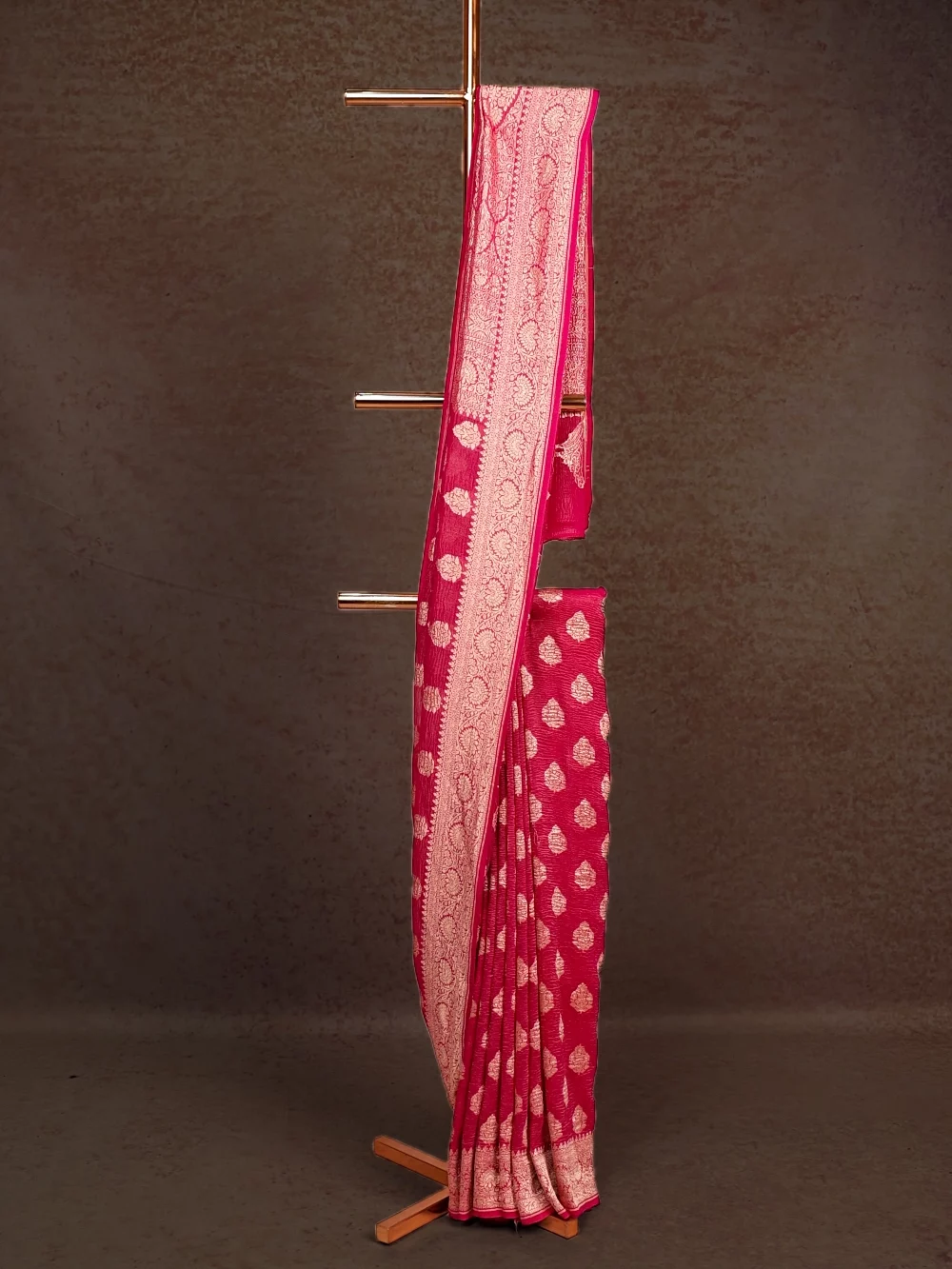 Rani Pink Banarasi Georgette Saree