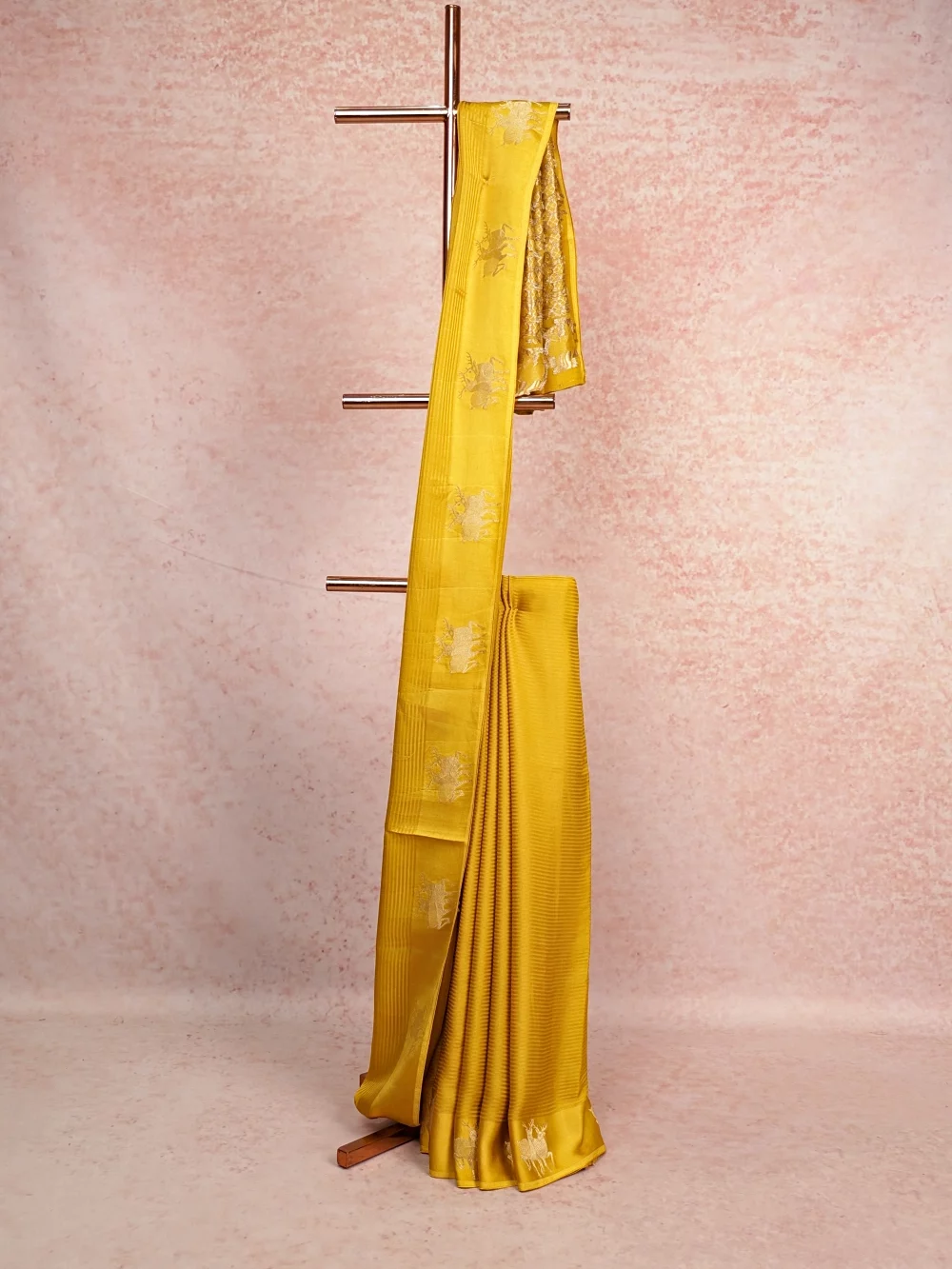 Yellow Crepe Georgette Saree