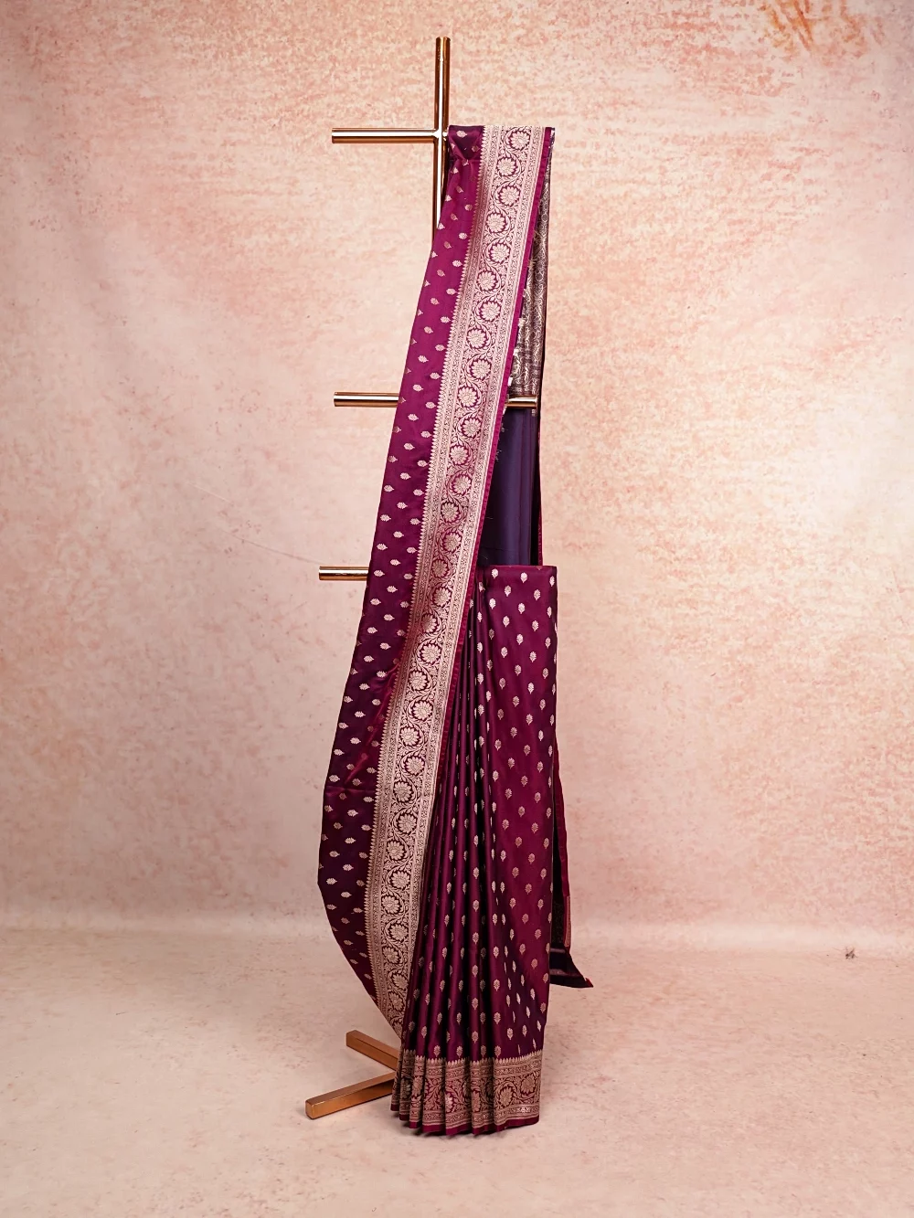 Grape Colour Banarasi Silk Saree
