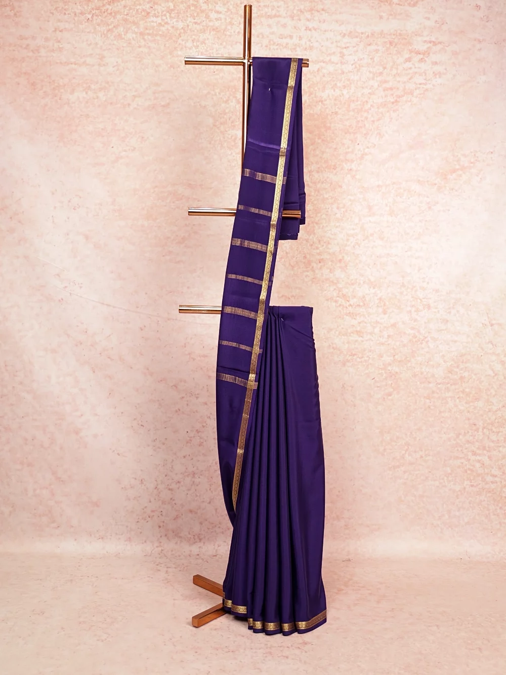 Blue Crepe Saree