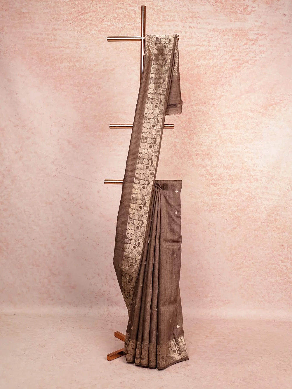 Grey Tussar Jute Saree