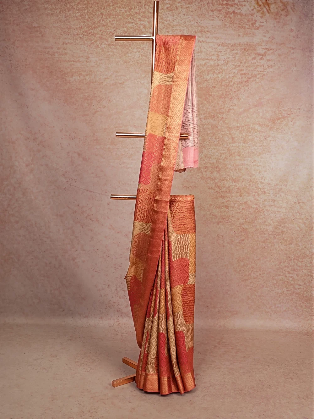 Multi Colours Crepe Banarasi Saree