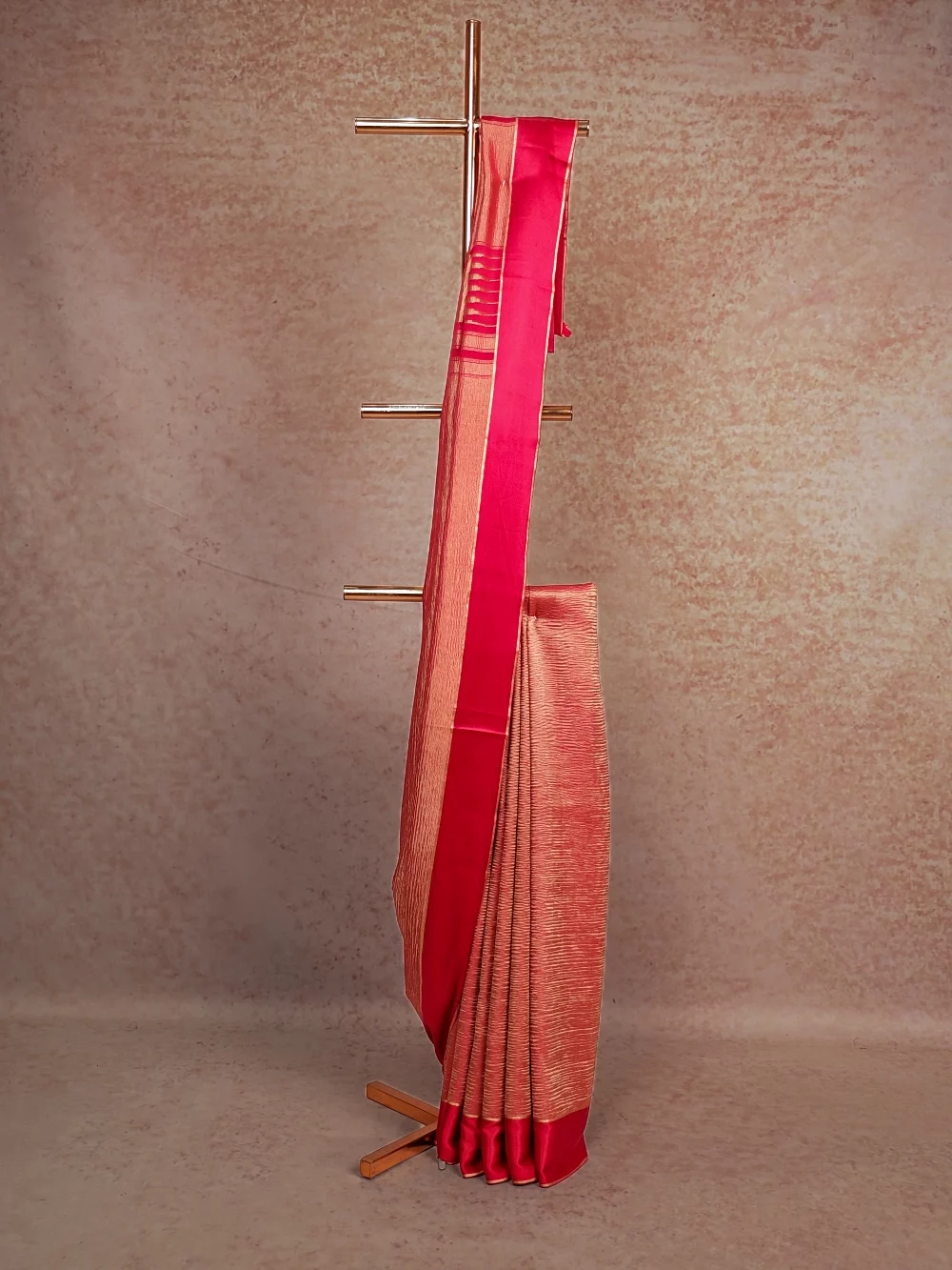 Magenta Pink Crepe Saree