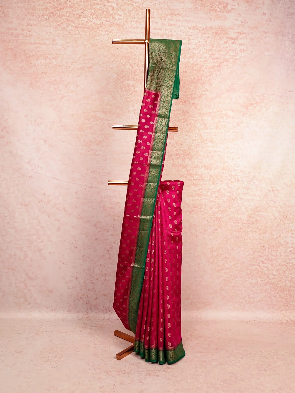 Magenta Tussar Banarasi Saree
