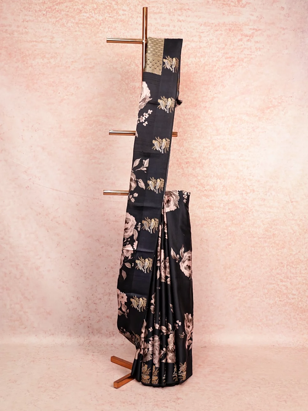 Black Crepe Saree