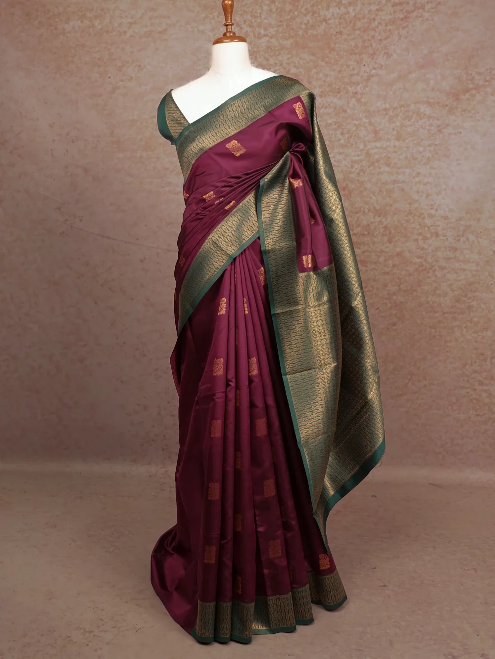 Grape Color Semi Silk Saree