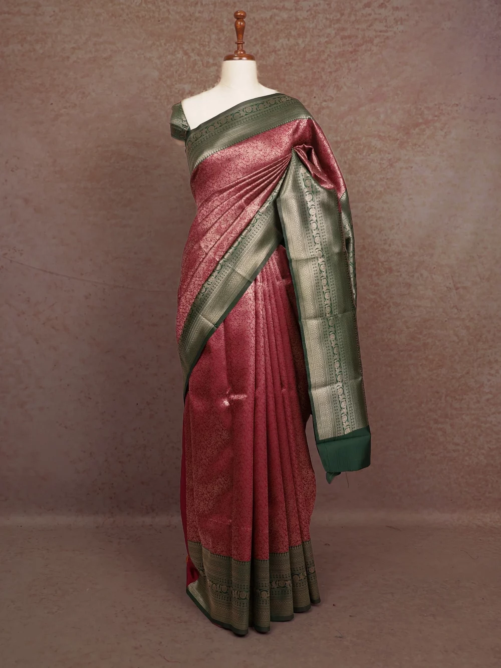 Dark Wine Semi Silk Saree
