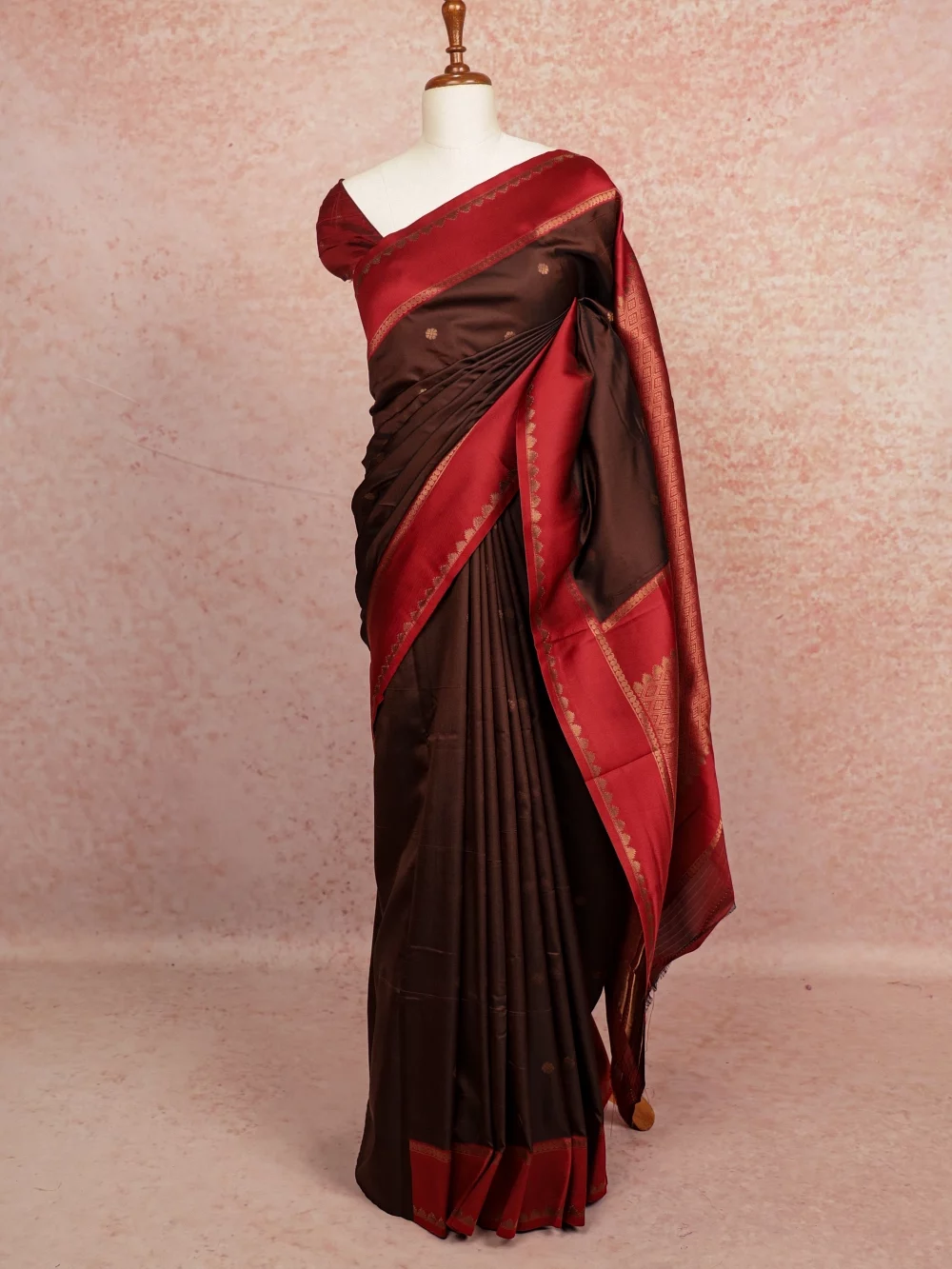 Brown Semi Silk Saree
