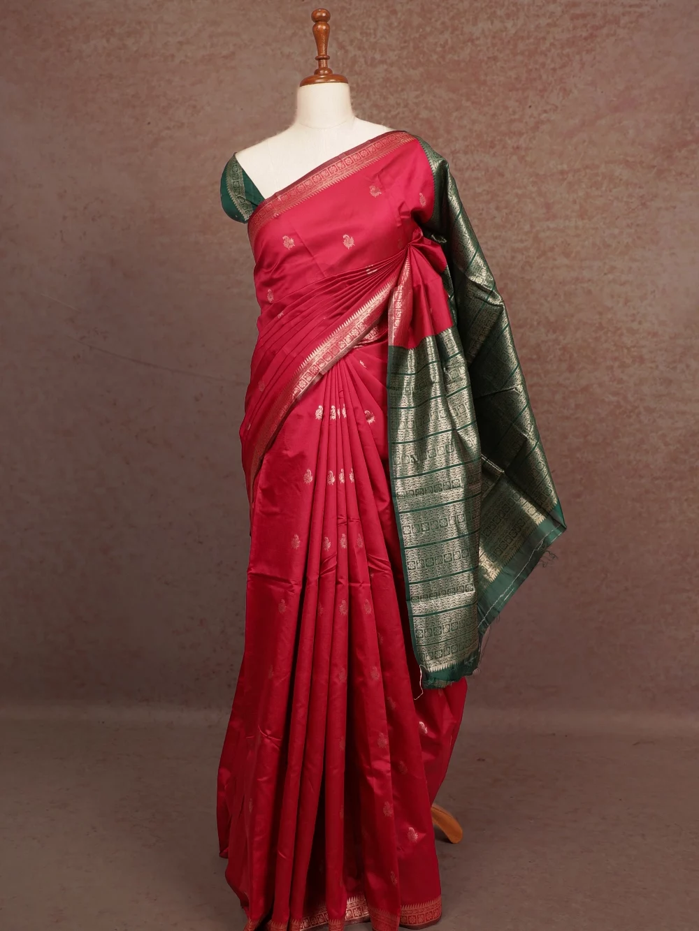 Dark Pink Semi Silk Saree