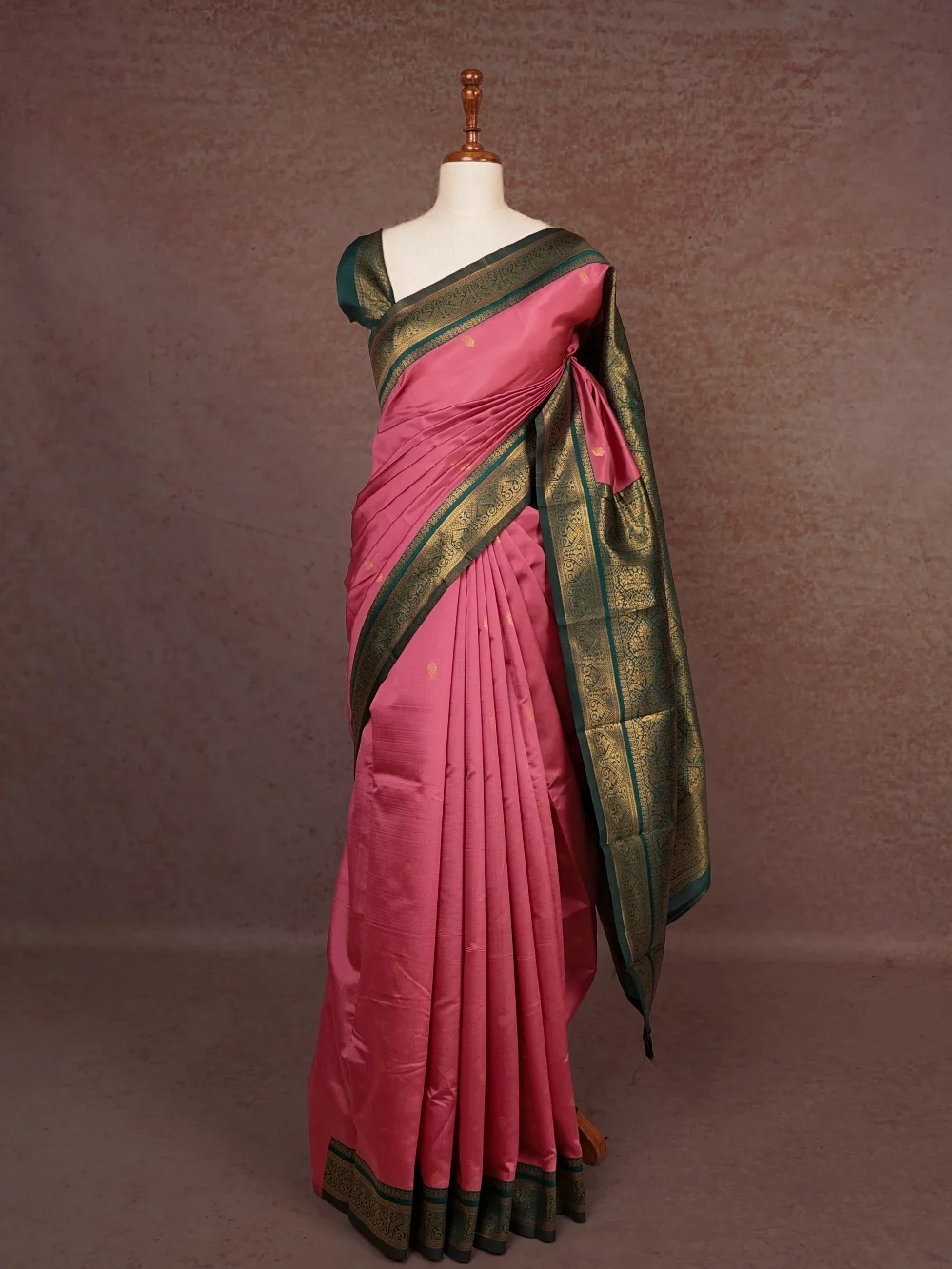 Onion Color Semi Silk Saree