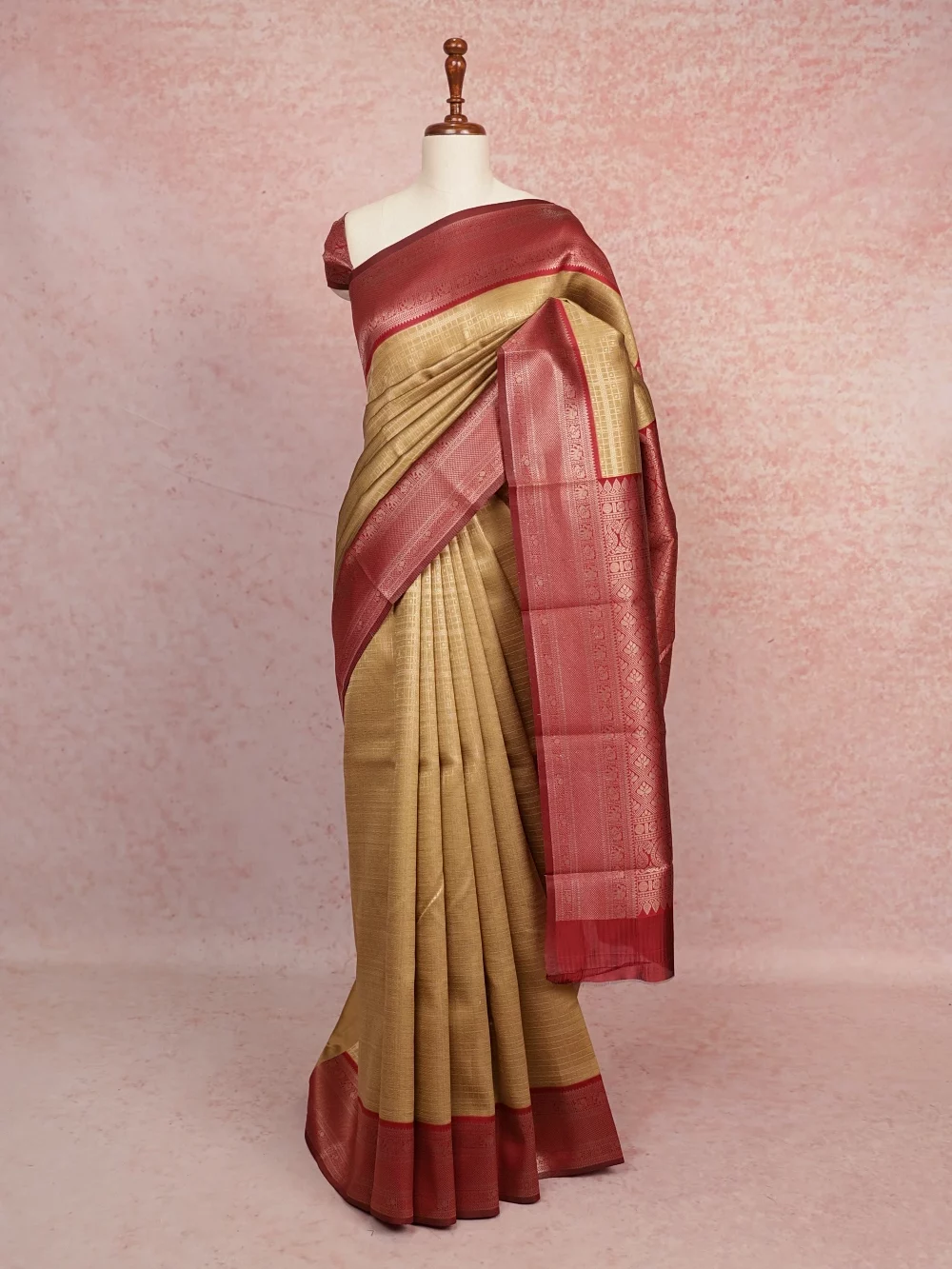 Biscuit Colour Semi Silk Saree