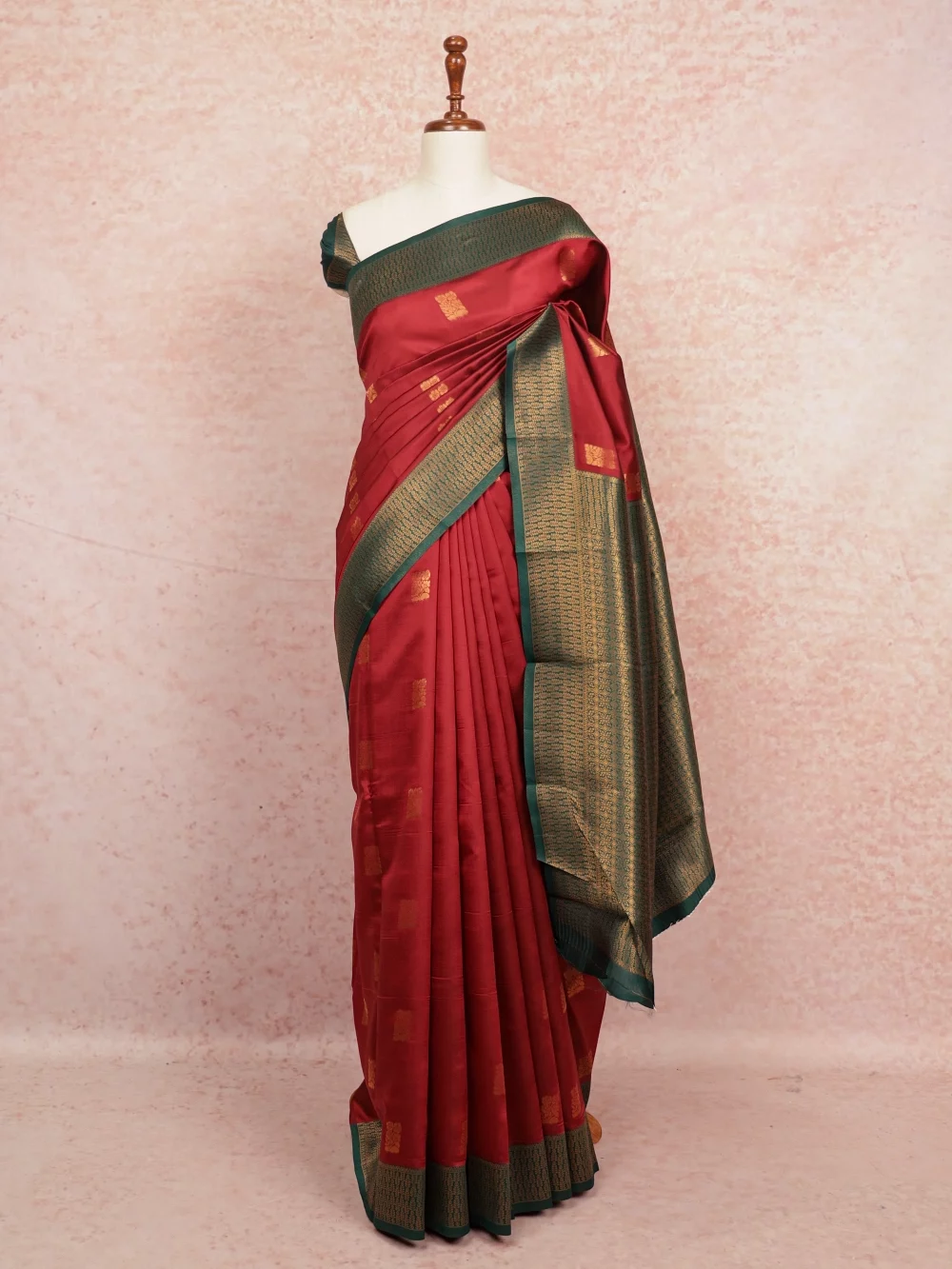 Maroon Semi Silk Saree
