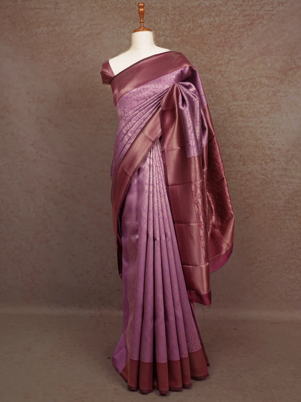Lavender Semi Silk Saree