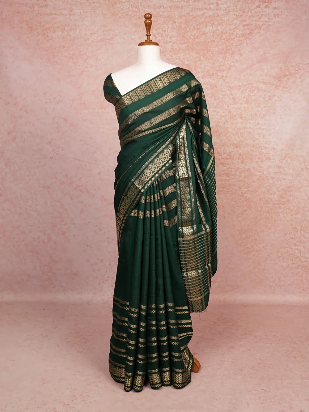 Green Semi Crepe Saree