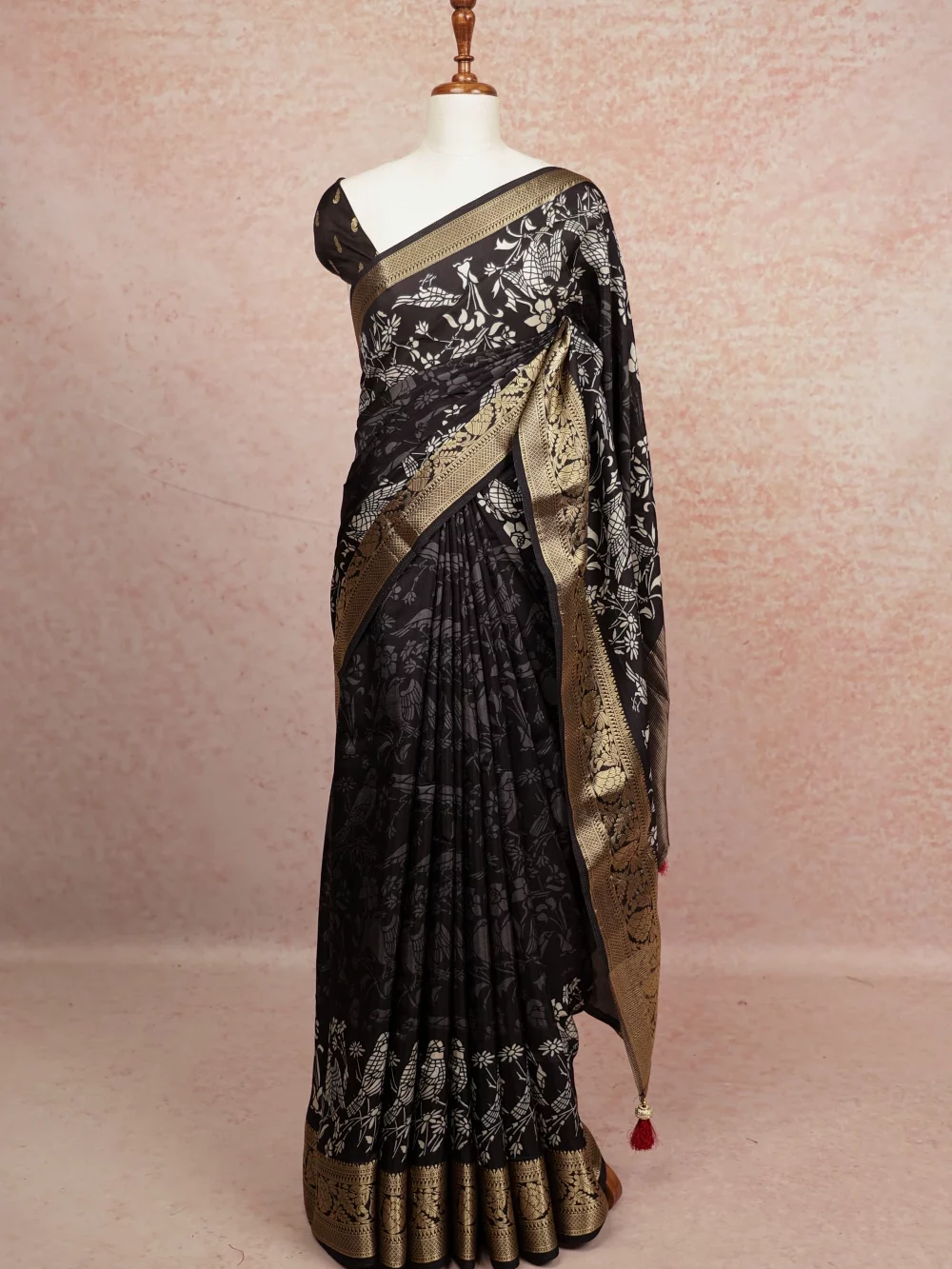 Black Semi Silk Saree