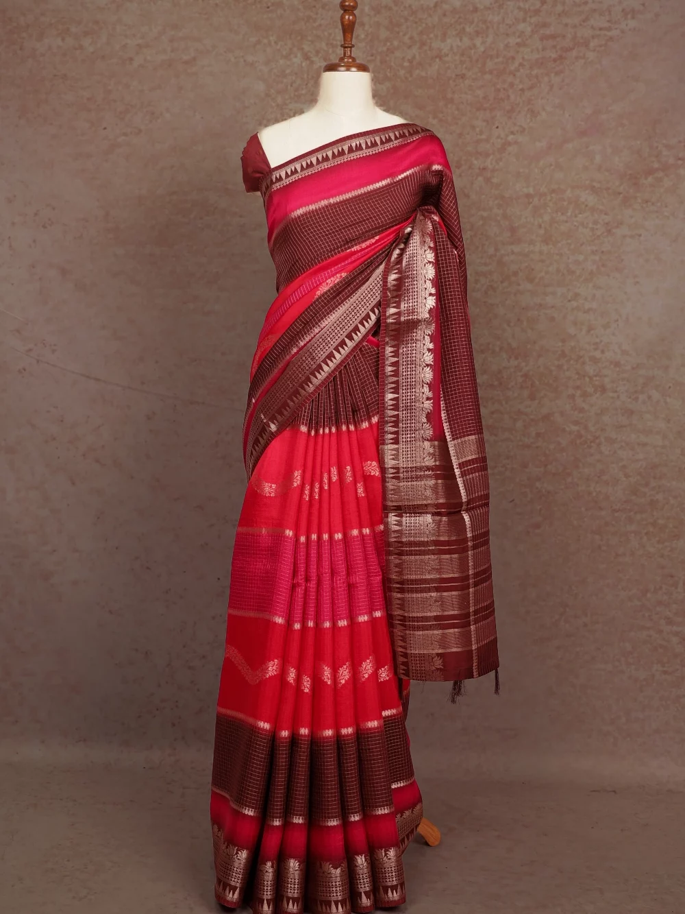 Multi Colours Semi Silk Saree