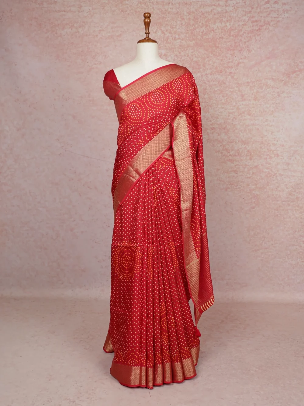 Red Chanderi Saree