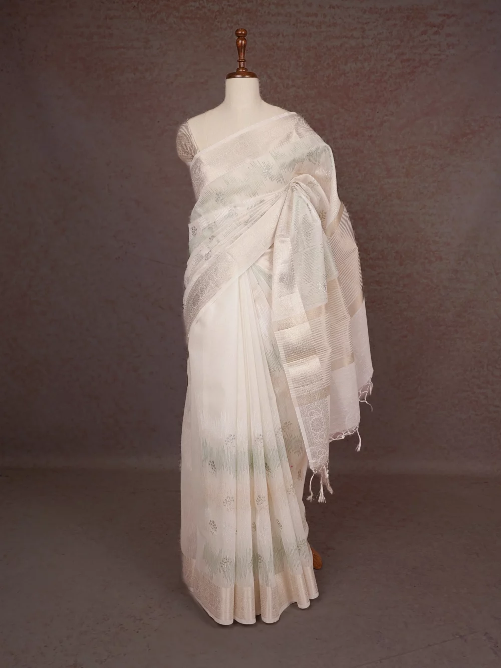 White Tissue Kotta Saree