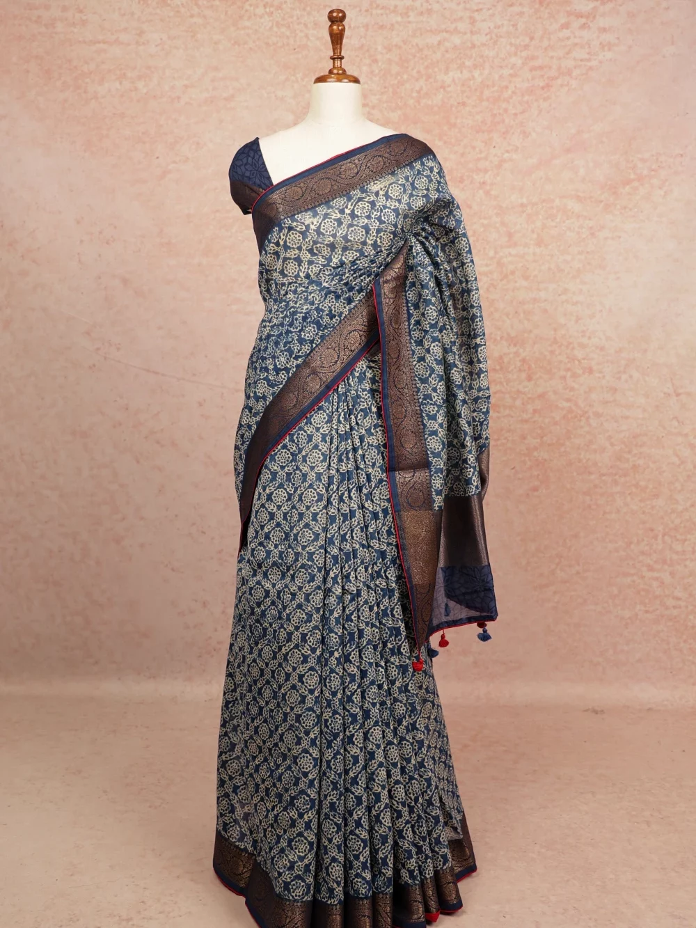 Blue Chanderi Saree