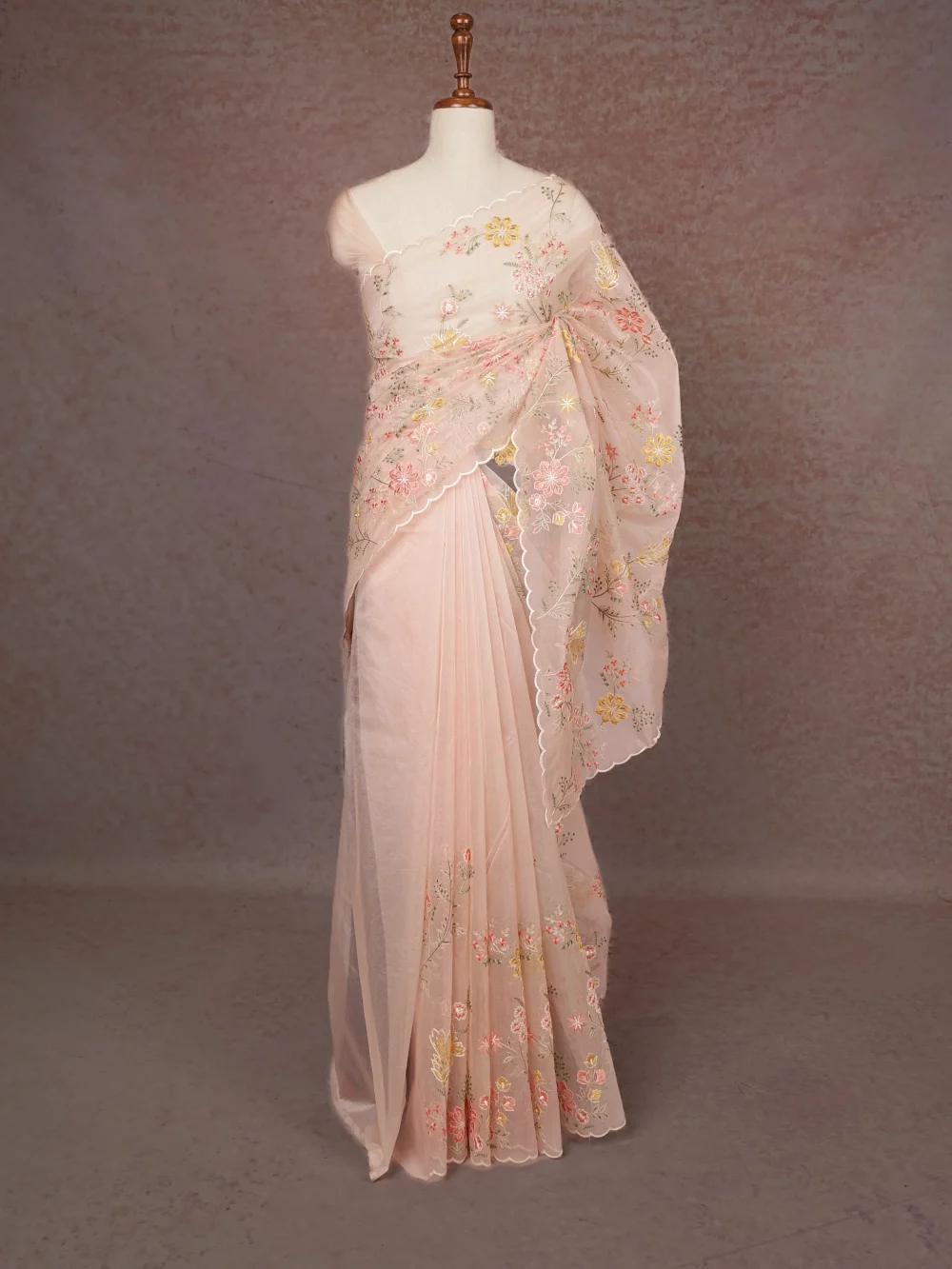 Peach Semi Organza Saree