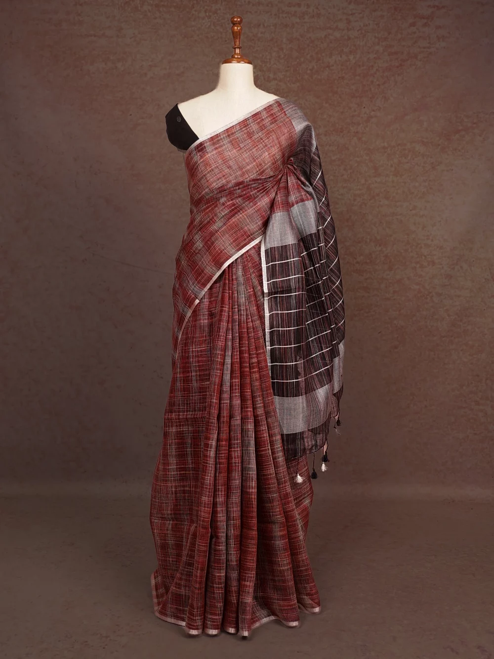 Multi Colors Linen Saree