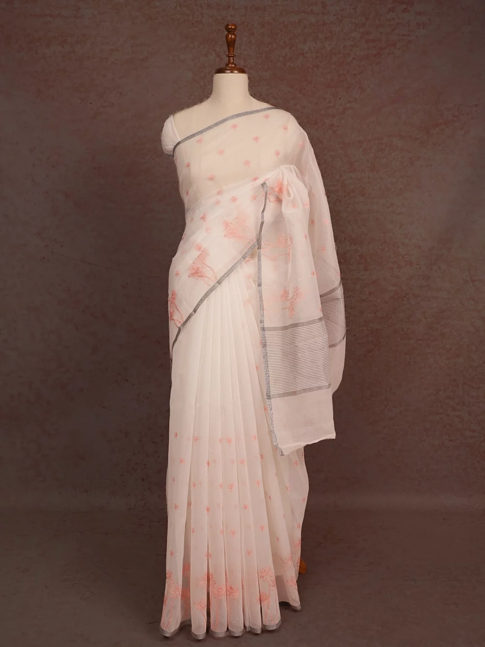 White Net Kota Saree