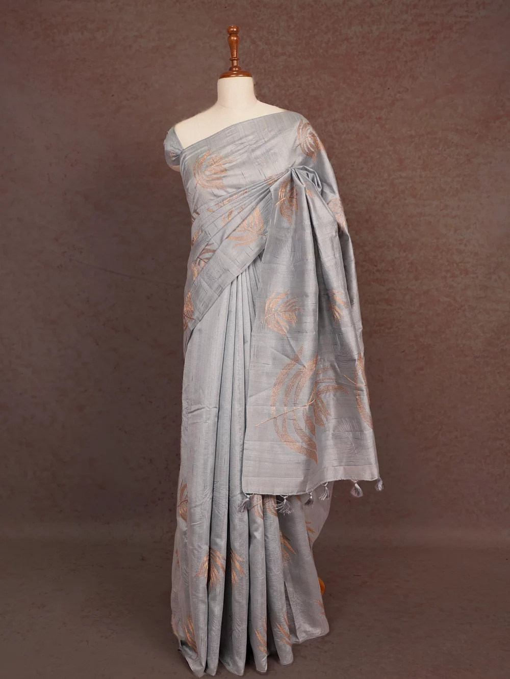 Light Blue Semi Tussar Saree