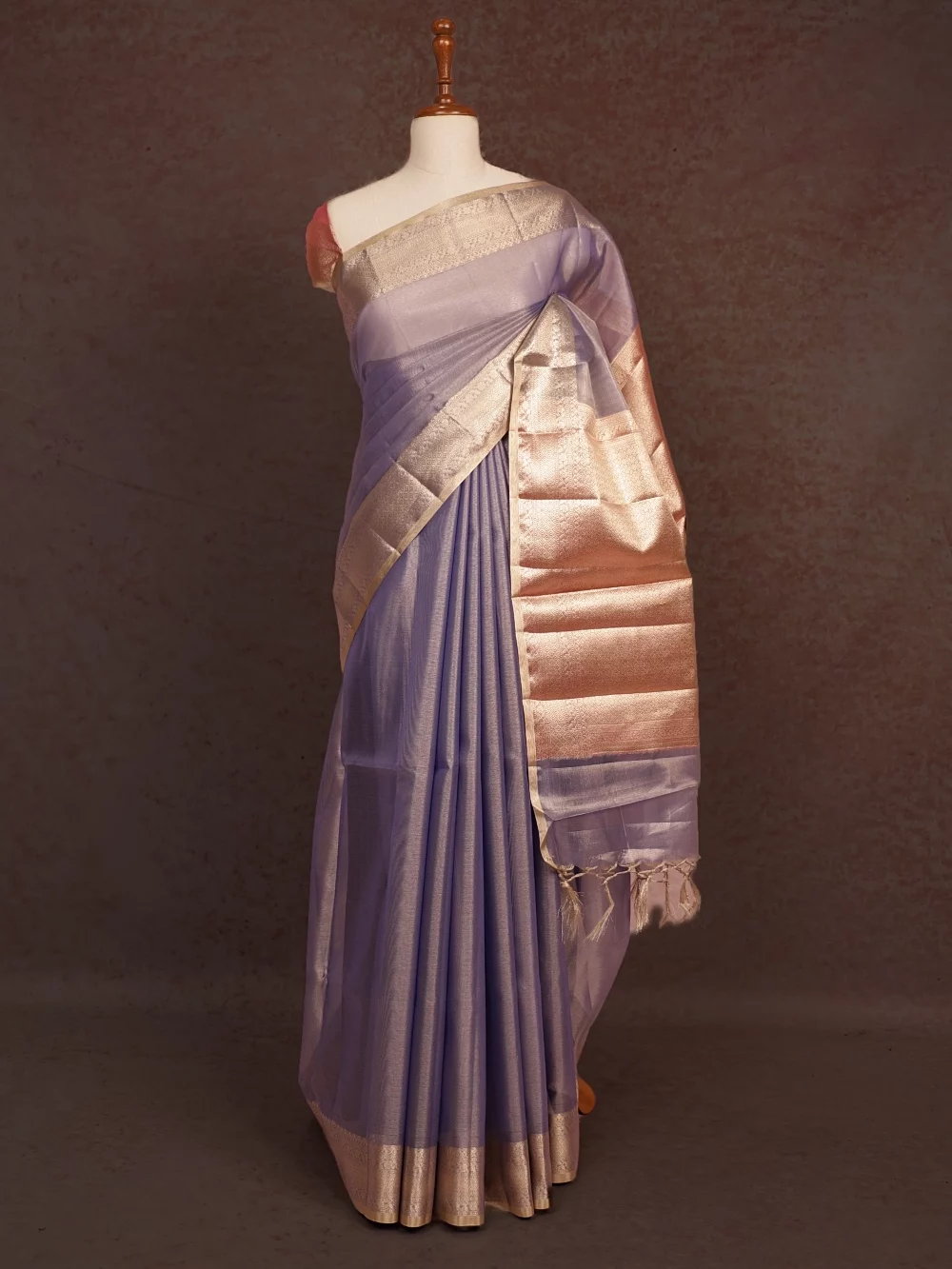 Light Blue Tissue Organza Saree