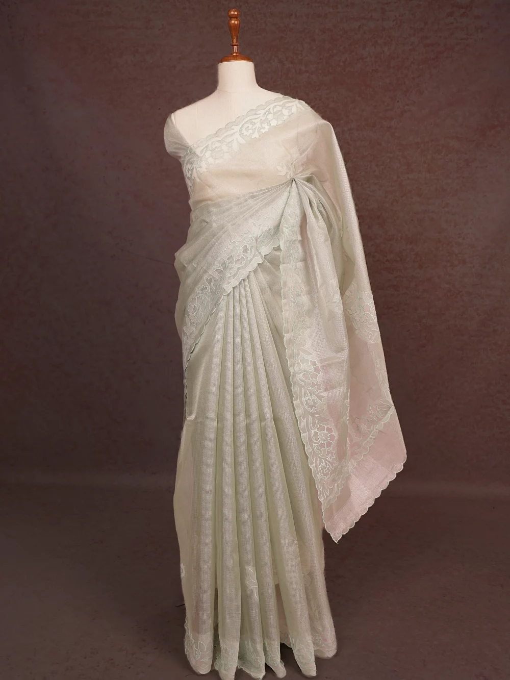 Pastel Green Tissue Kota Saree