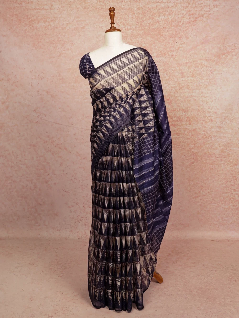 Blue Semi Tussar Saree