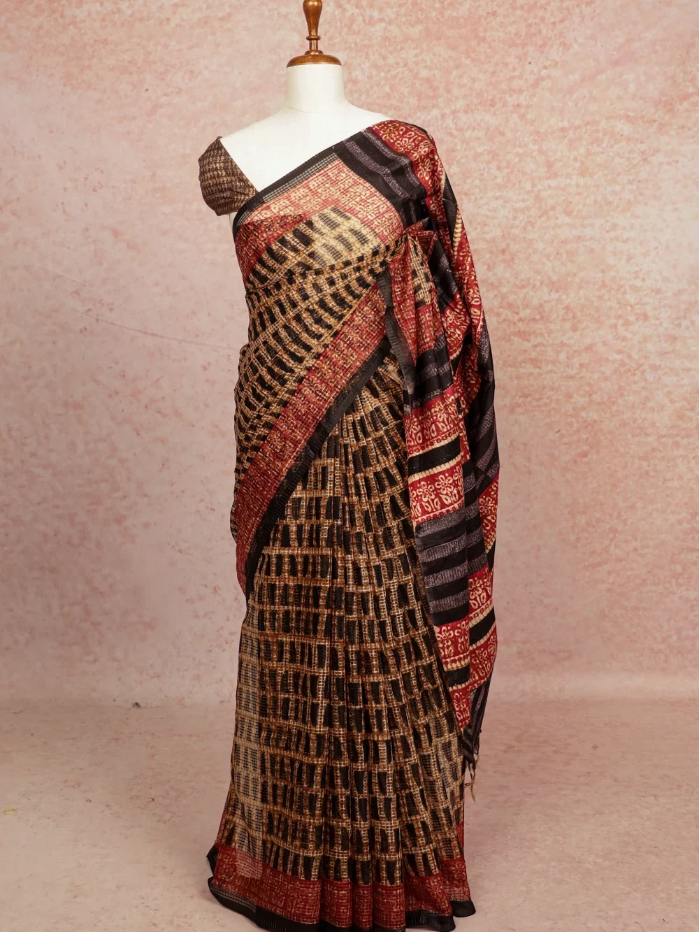 Mustard Gold Semi Tussar Saree