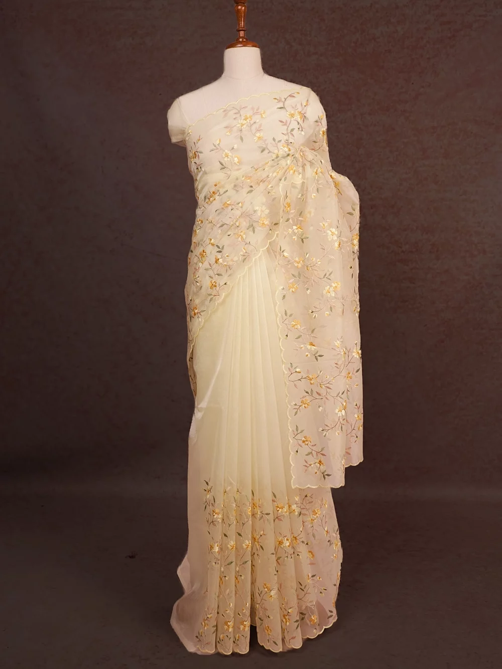 Butterscotch Yellow Organza Saree