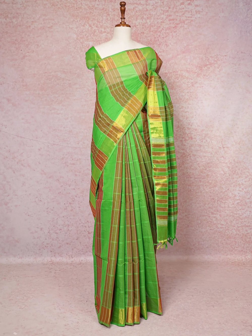 Green Cotton Saree