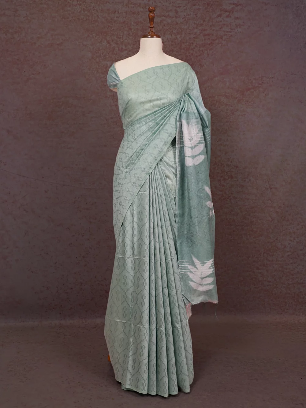 Pastel Green Semi Tussar Saree