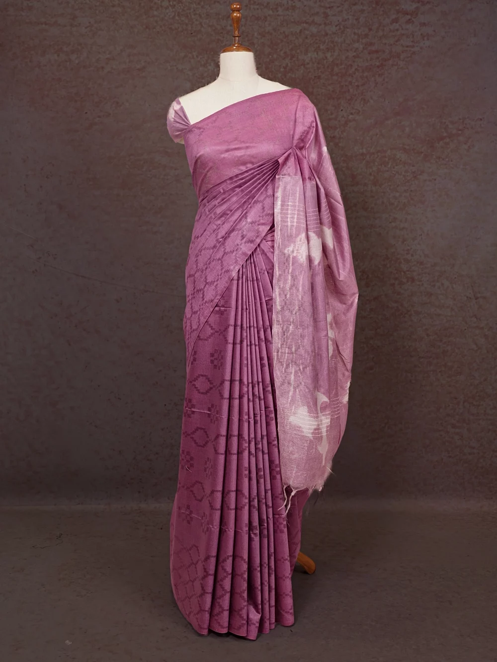 Lavender Semi Tussar Saree