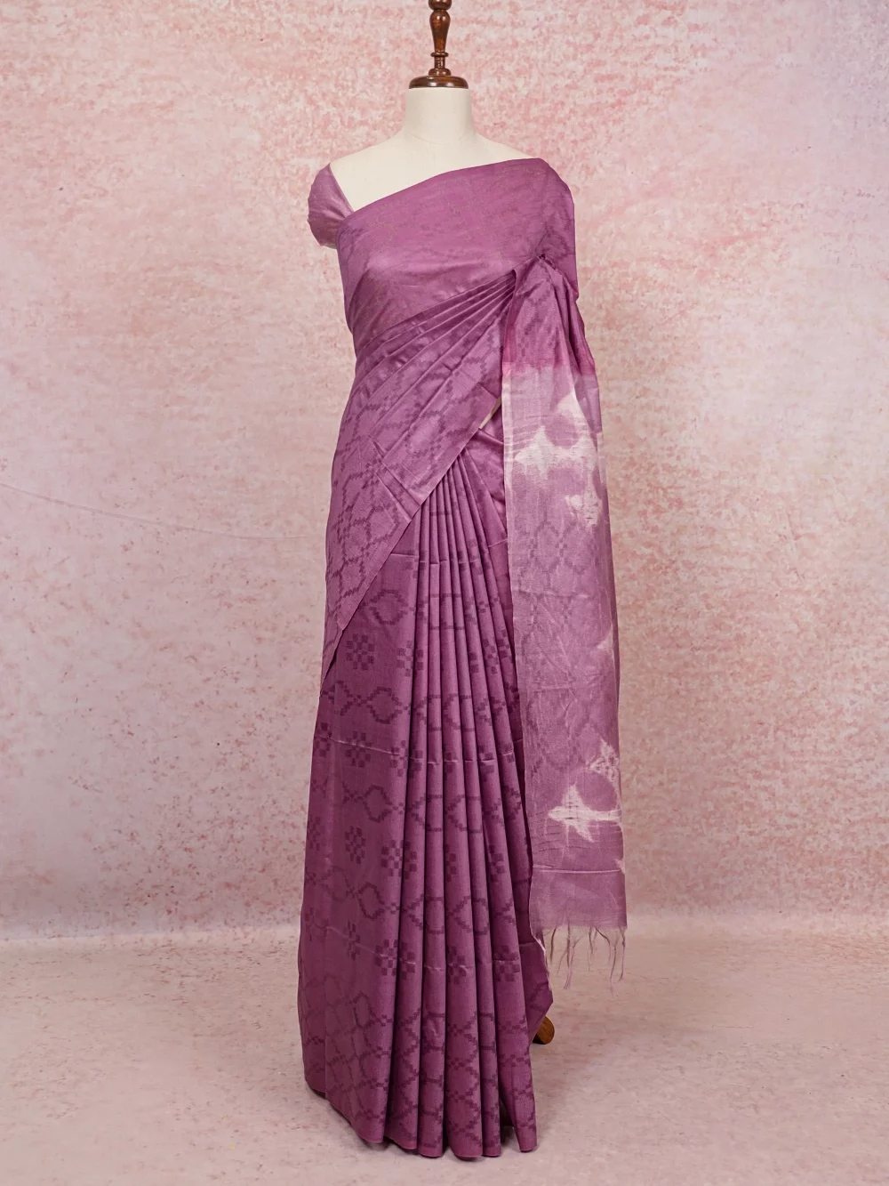 Lavender Semi Tussar Saree