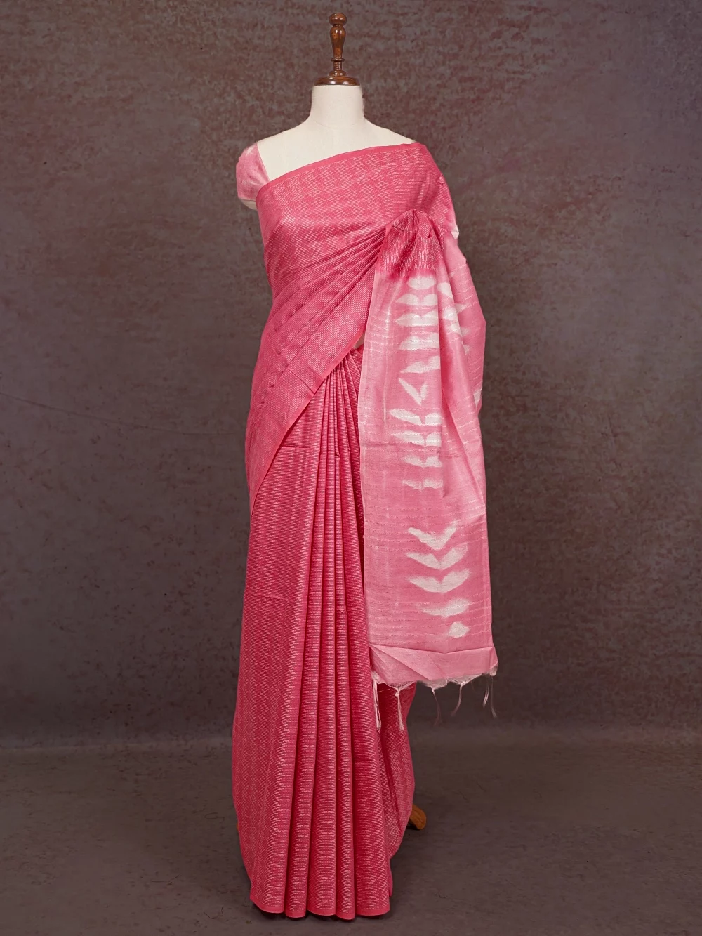 Peach Colour Semi Tussar Saree