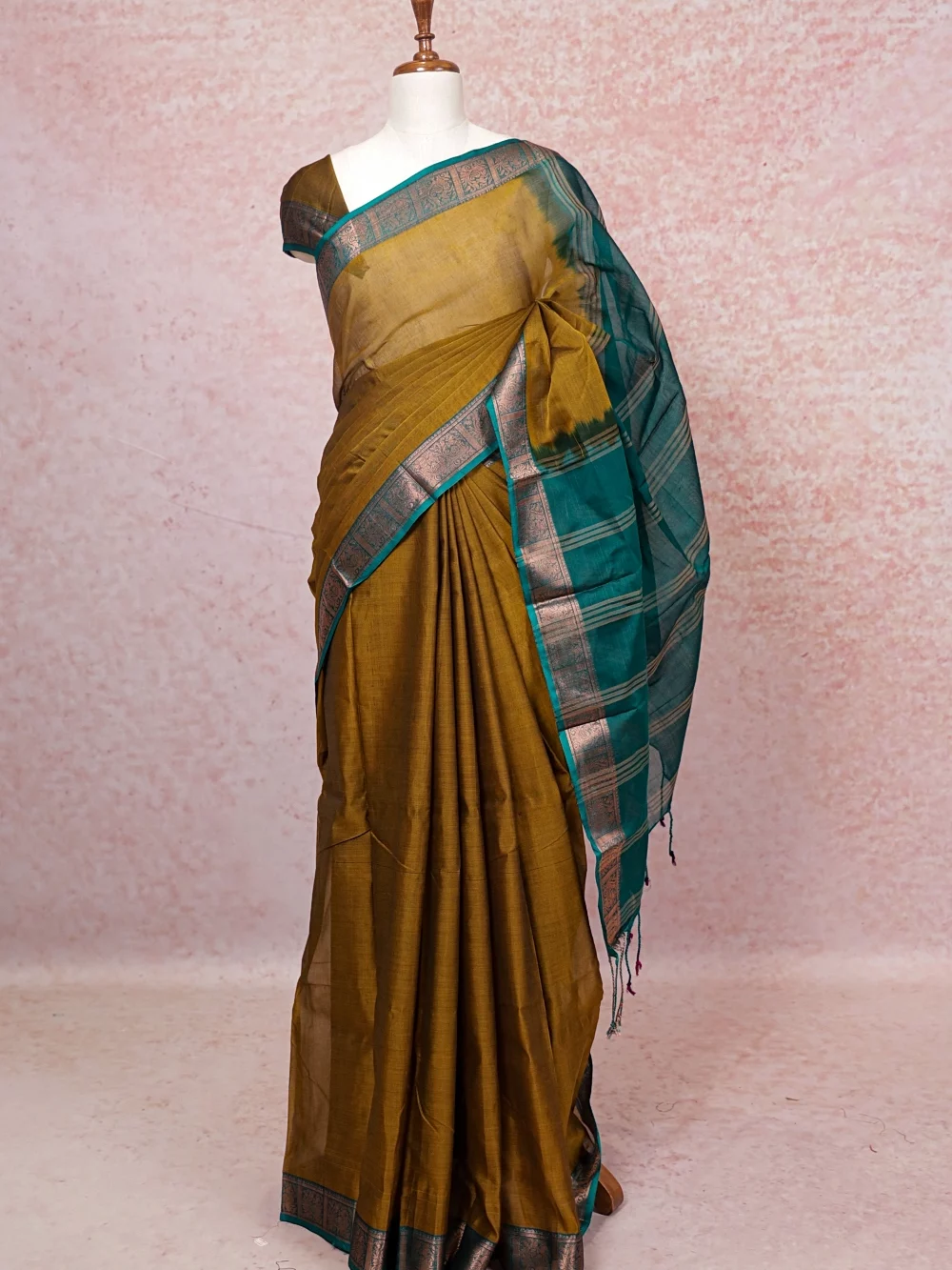 Mehandi Green Cotton Saree