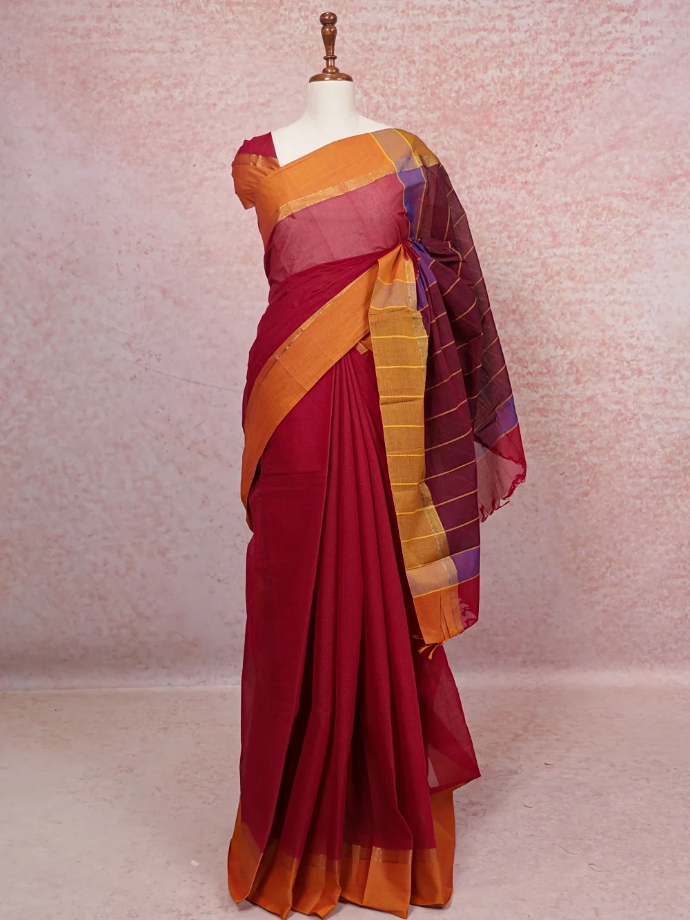 Red Cotton Saree