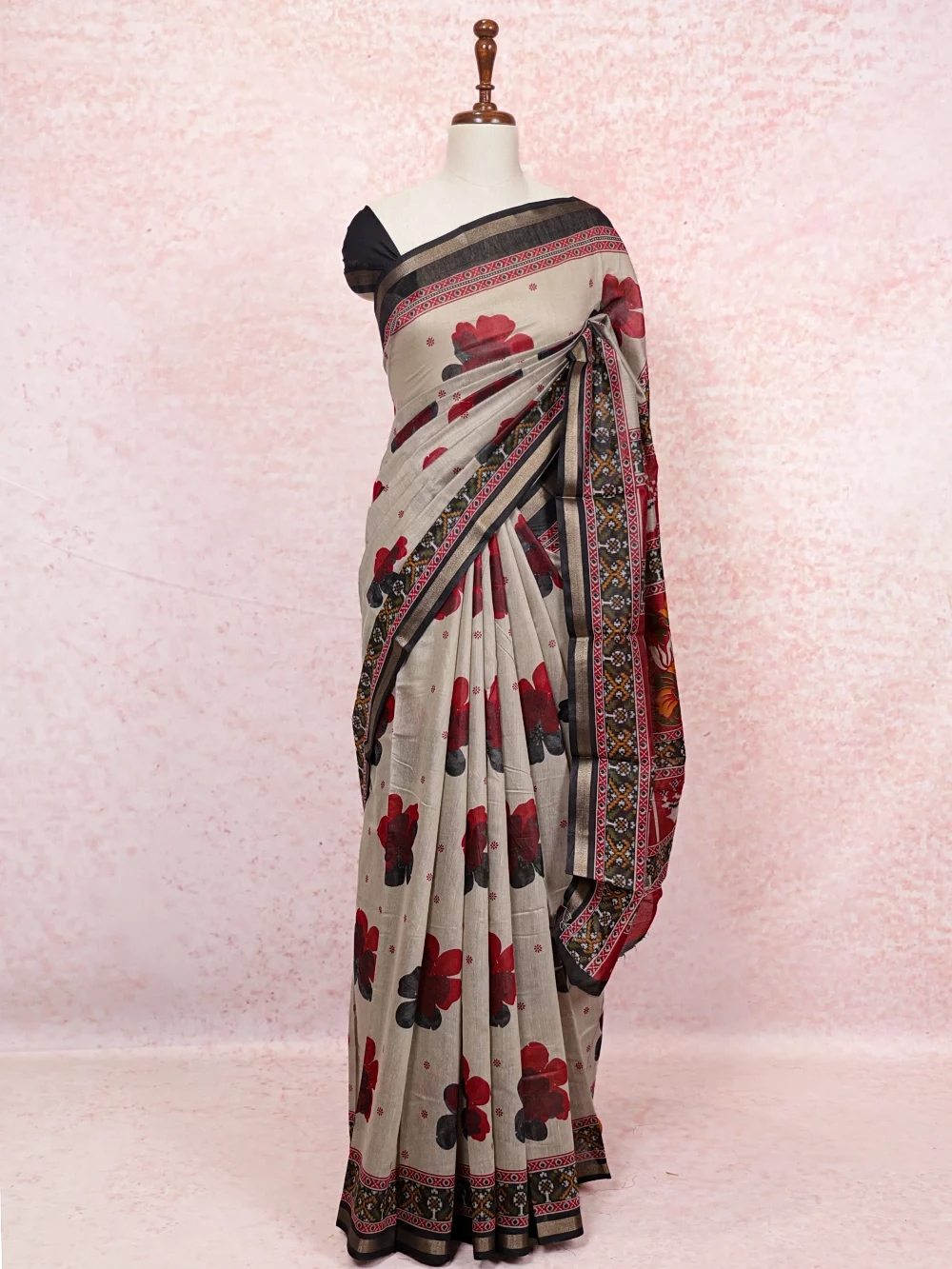 Grey Cotton Saree