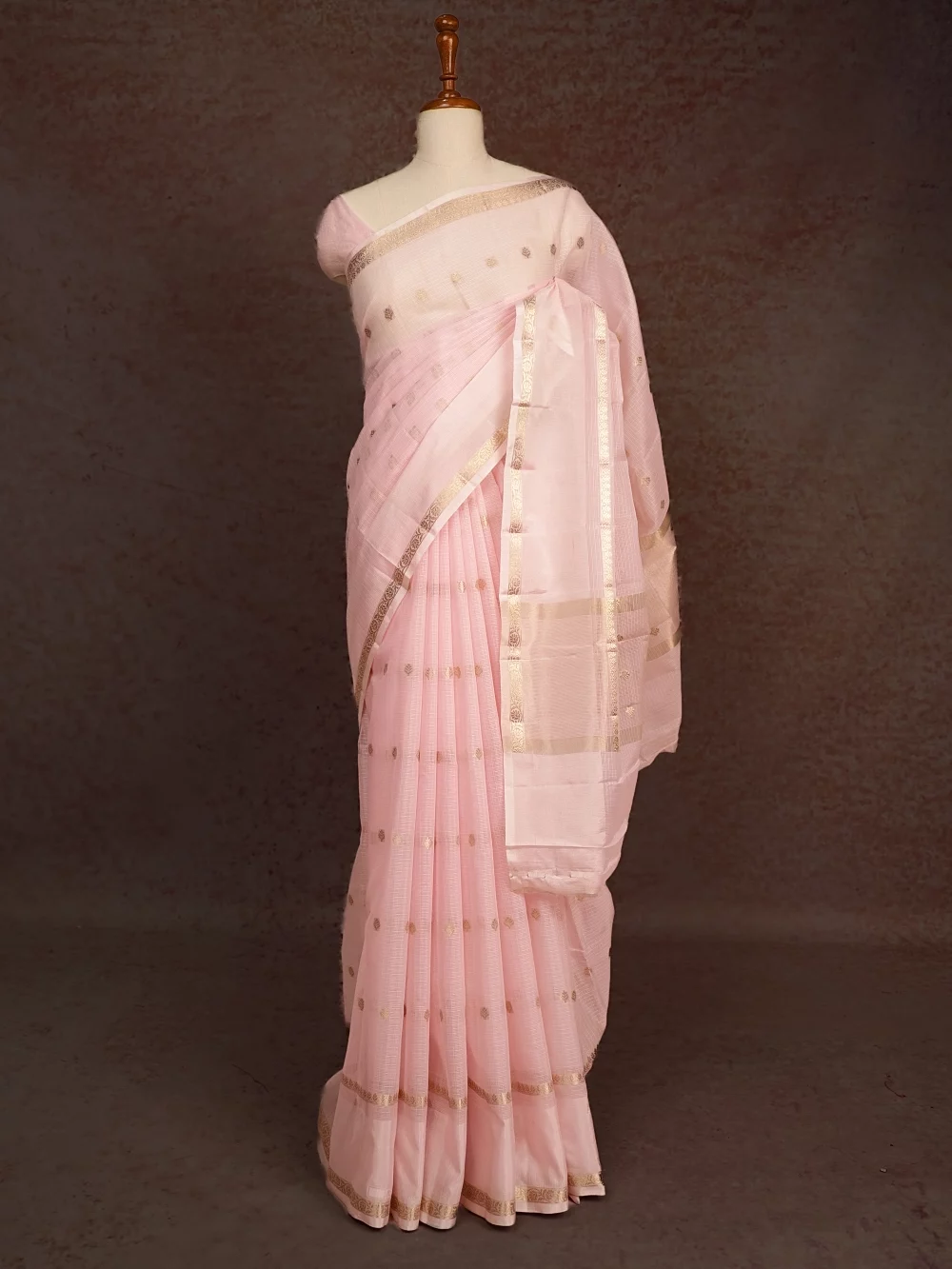 Baby Pink Net Kota Saree