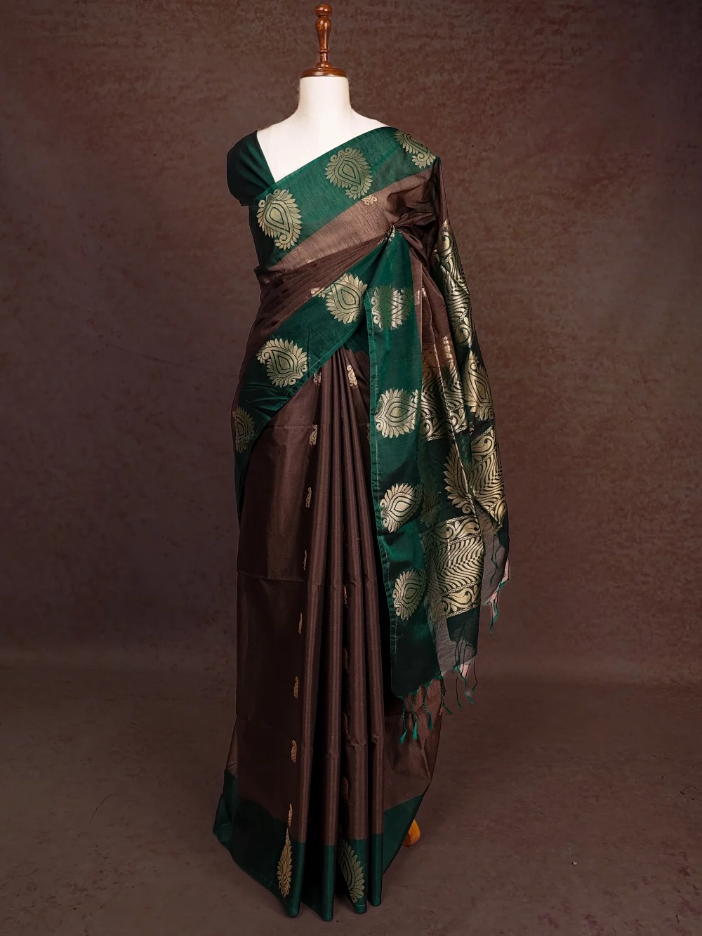 Light Brown Cotton Silk Saree