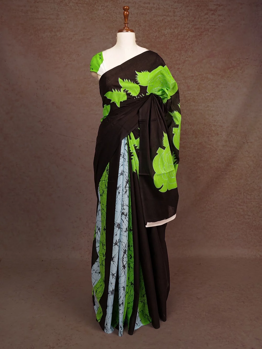 Black Mul Cotton Saree