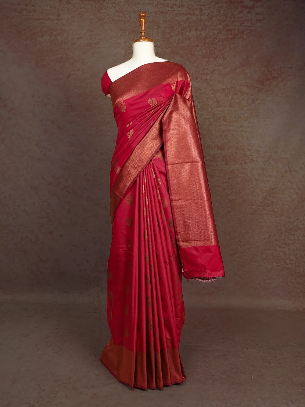 Maroon Semi Silk Saree