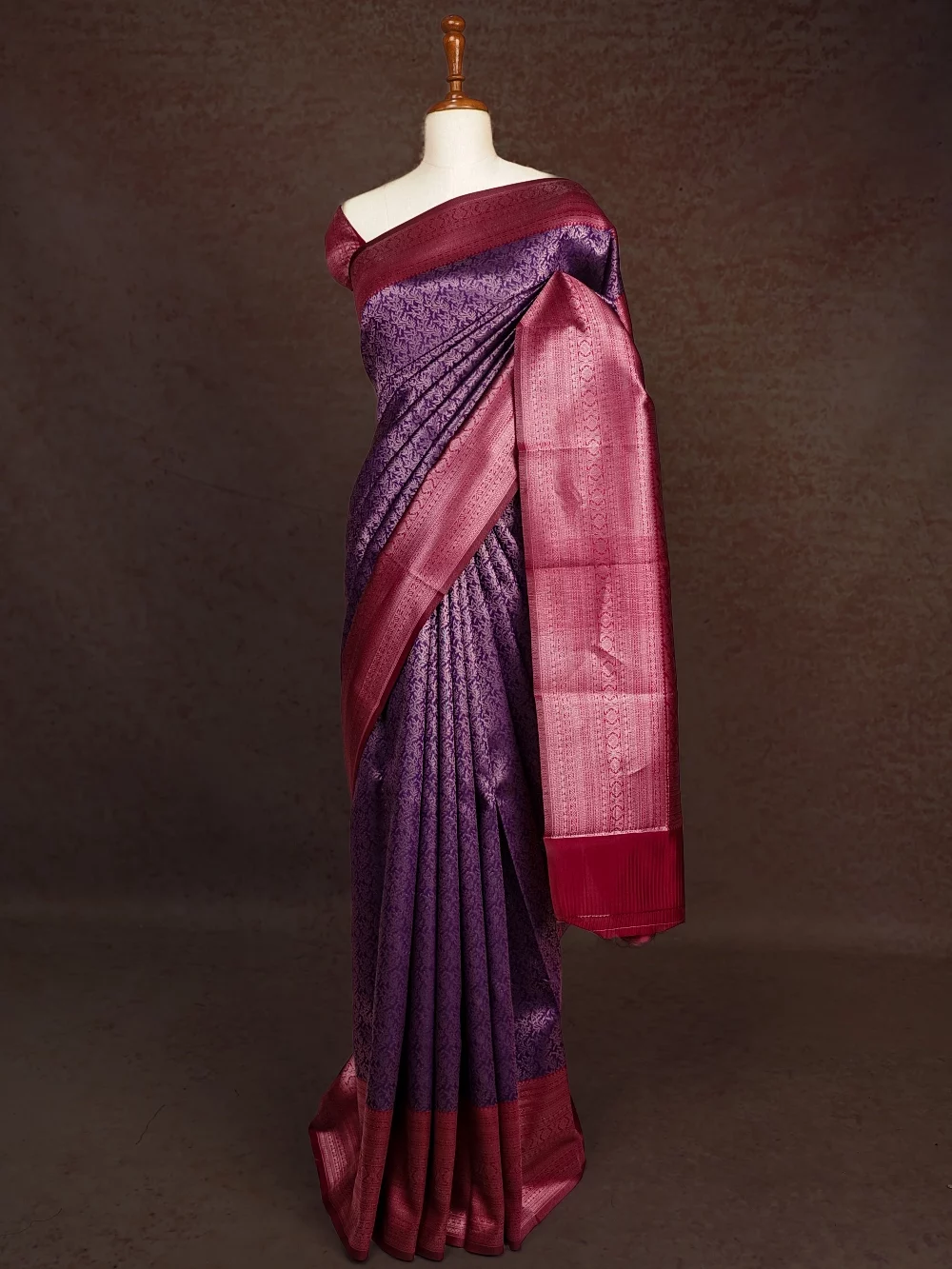Violet Semi Silk Saree
