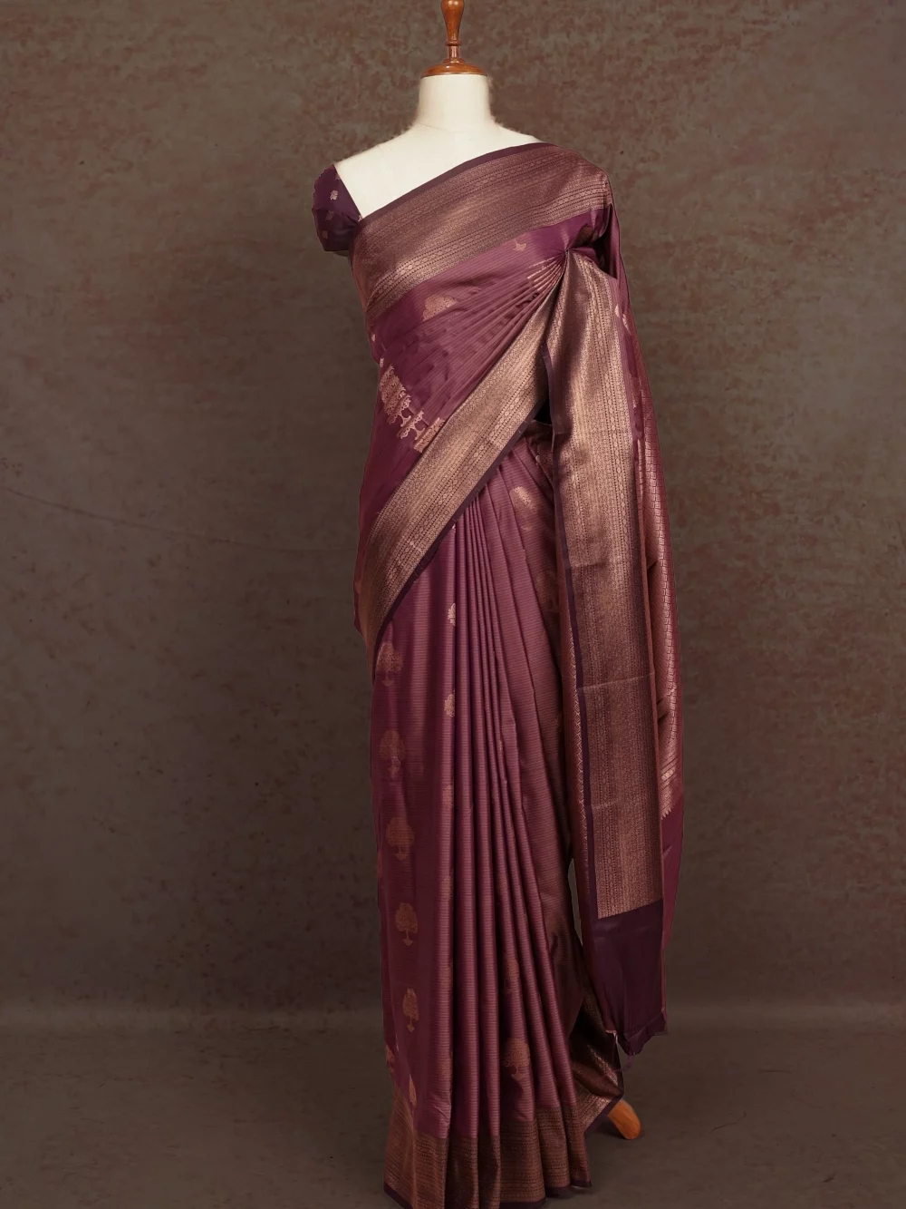 Purple Semi Silk Saree