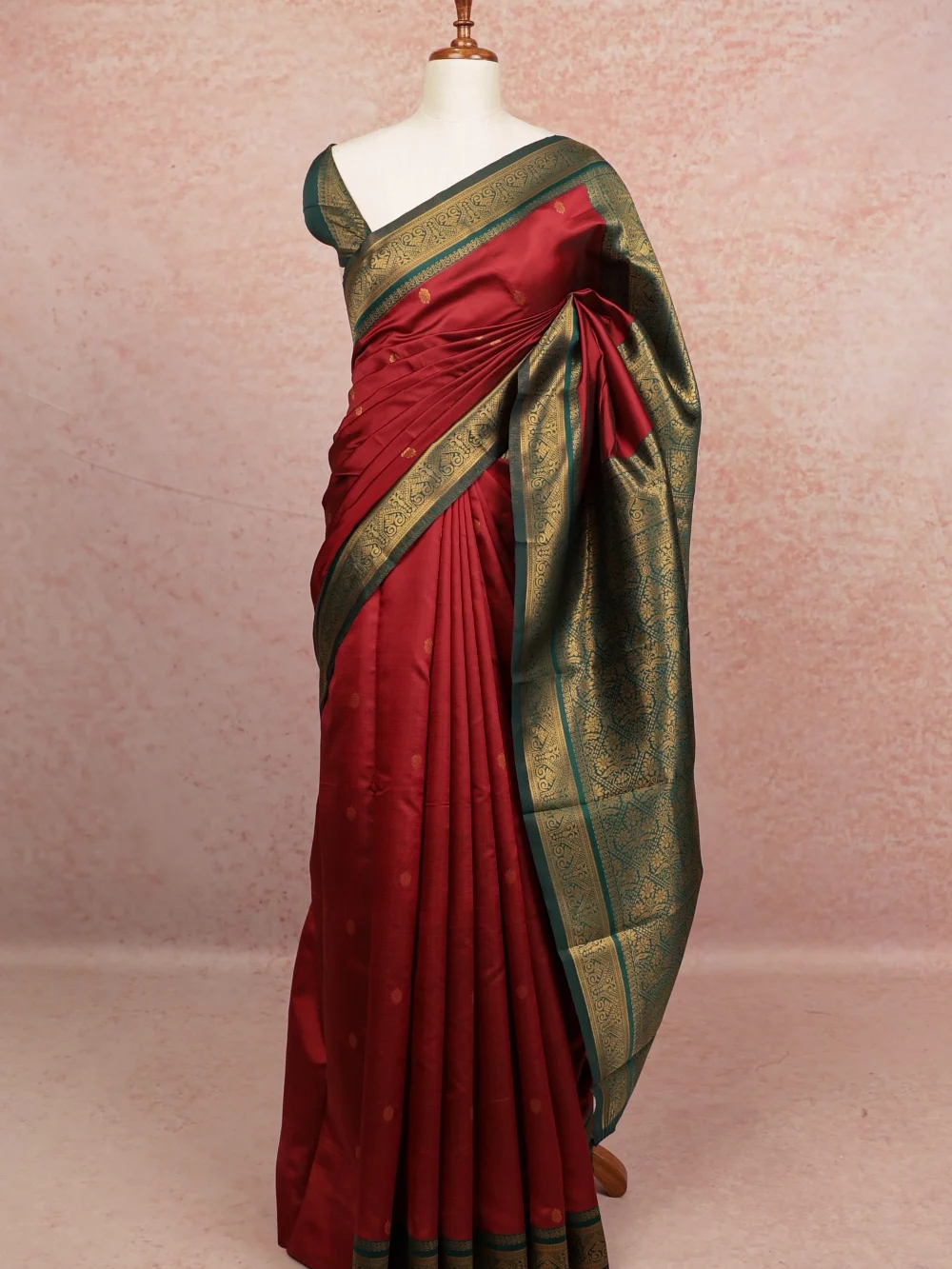 Maroon Semi Silk Saree