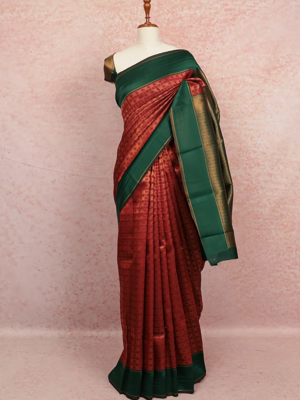 Maroon Semi Silk Saree