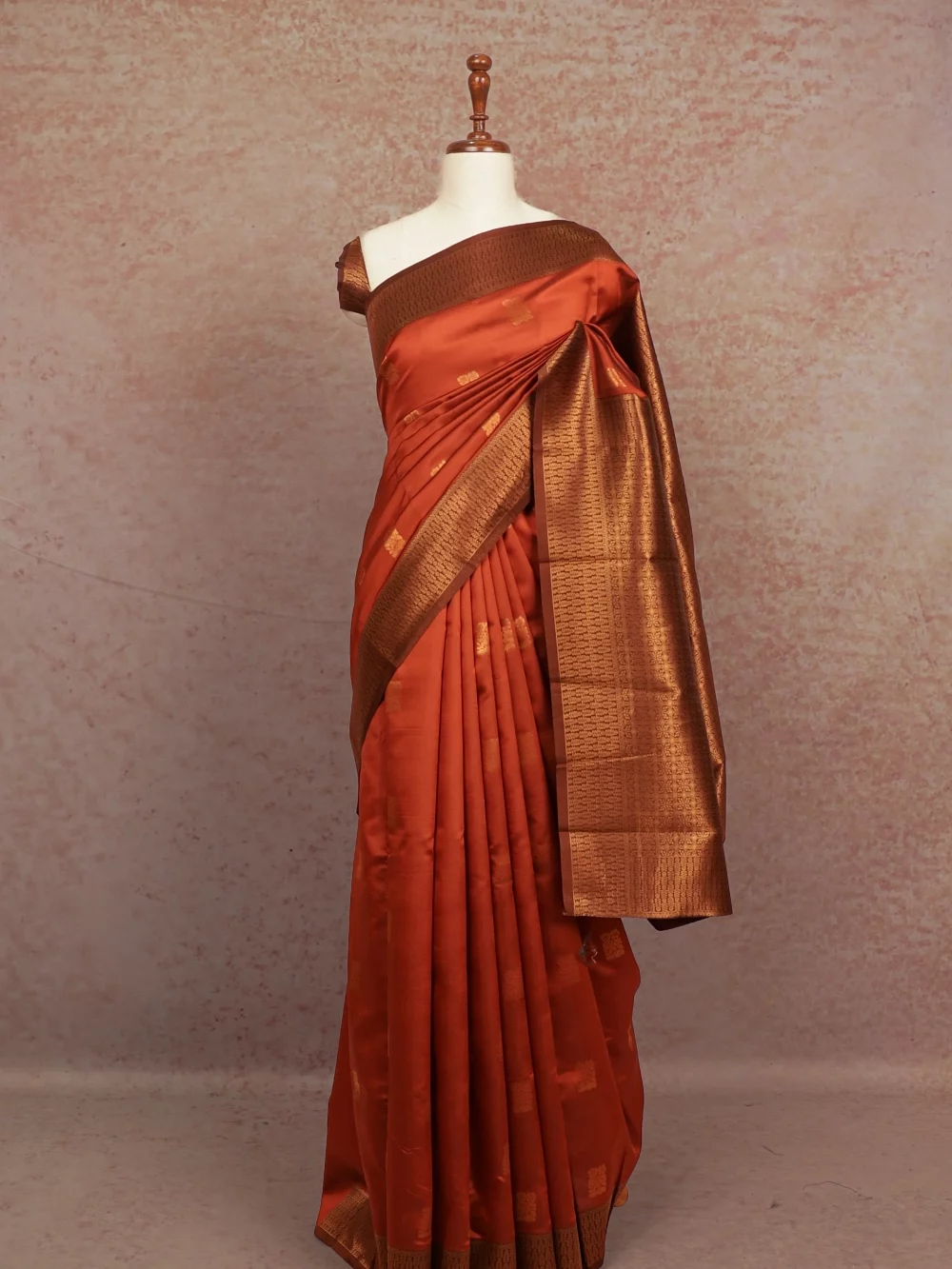 Copper Colour Semi Silk Saree